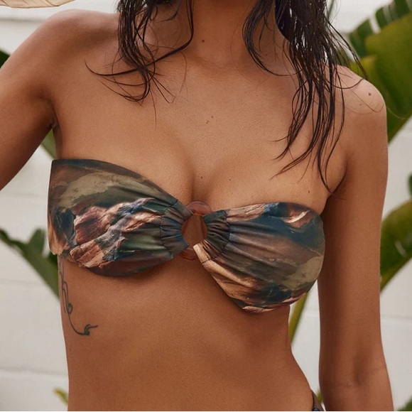 12th Tribe NWT Sol bandeau bikini top - Picture 2 of 5